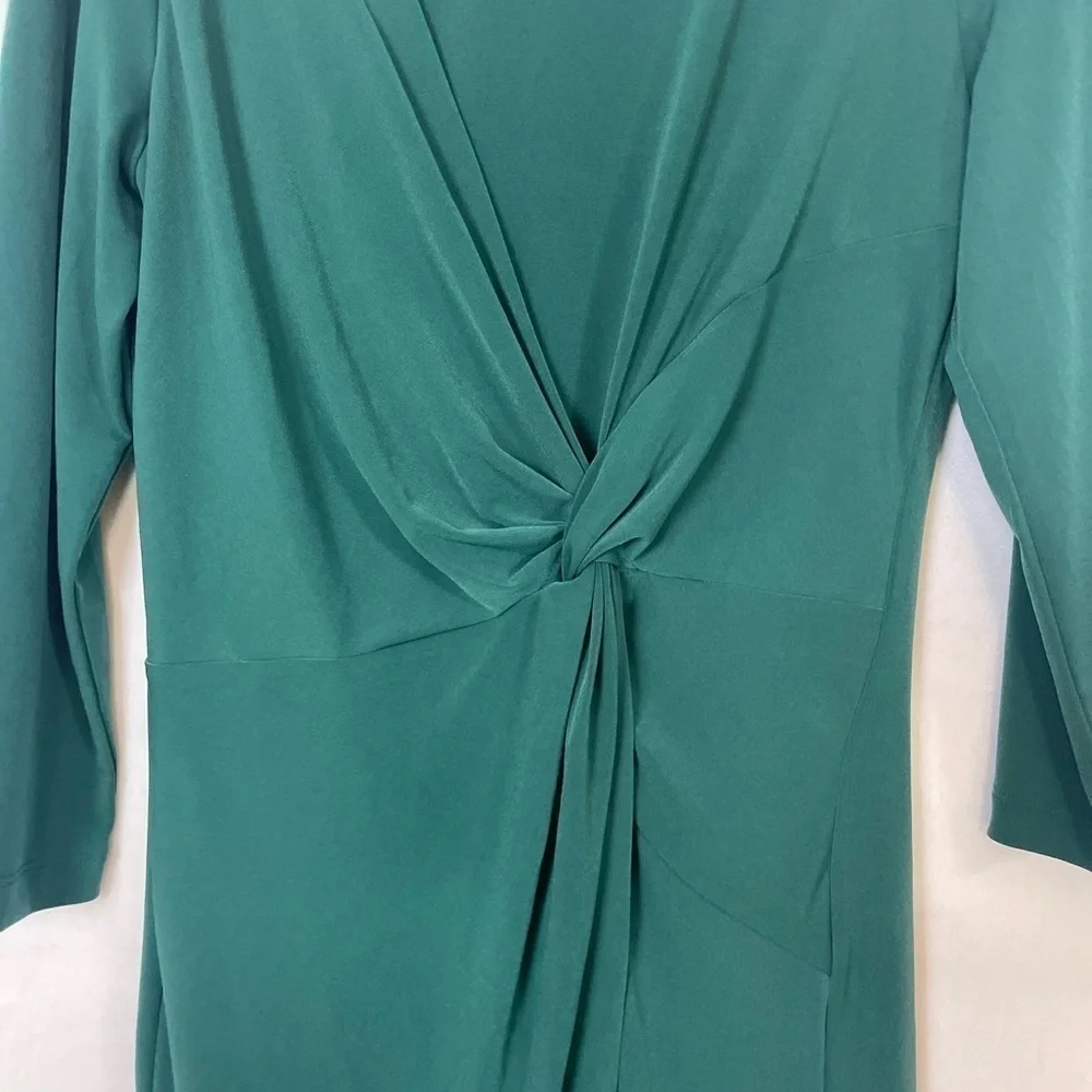 Pixley Emerald Green Twist Front Long Sleeve Dress Size Small